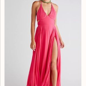 Free People Lille Maxi Dress, TEAL , size M